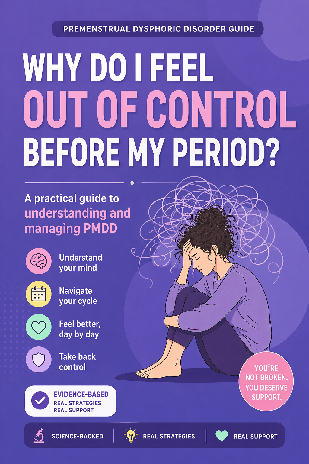 Why Do I Feel So Out of Control Before My Period? A science-backed, real-life guide to understanding and managing PMDD — so you can finally feel like yourself again.